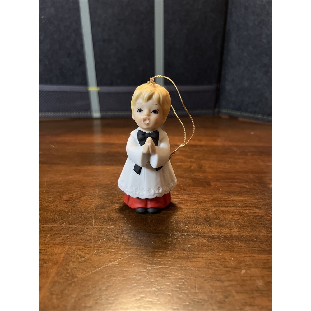 Vintage Homco Christmas Choir Boys Figurine‎ Ornament Porcelain Praying #5552